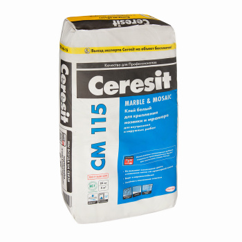 Клей для мозайки и мрамора Церезит СМ 115, 25 кг