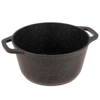 Кастрюля алюмин. антипригарная "Kukmara" "Granit" black 4,5л Стекл.кр. кгч45а *1/3