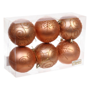 Набор шаров 8 см "Magic wish" (набор 6 шт), Шампань