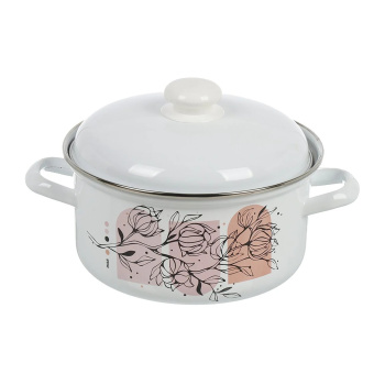 яяяНабор кастрюль эмалированных: 1,5л+2,0л+3,0л рис. "Хлопок" С-124АП2/4 "Лысьвенские ЭМАЛИ" *1