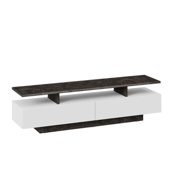 Тумба под ТВ 1600*426*386 Белый/Ателье темн.глянец Монтана ТриЯ*1