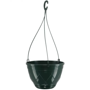 Кашпо пластм. подвесное "ЛИЛИЯ" 4,0л d верха 230мм h140мм Зеленый ПВЛ 4 ЗЕЛ ("Santino") *1/40