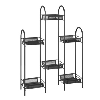 Этажерка для цвет.кашпо металл. "Лира36" 6-и местн.,ш.0,55м,в.0,74м,гл.0,17м Черн.ПДЦЛ36 Ч *1