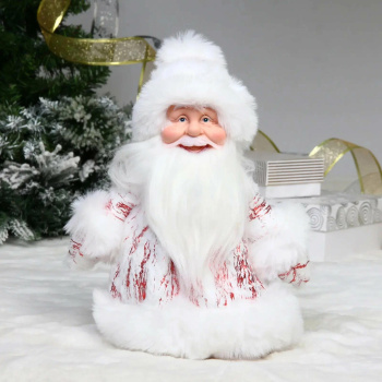 Дед Мороз для подарков и конфет "Яркий наряд" 25 см (красная шубка)