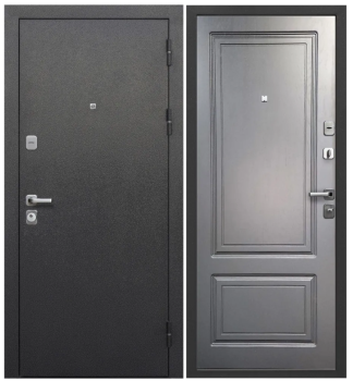 Дверь металлическая 9 см Толстяк Букле черный ясень/графит эмаль 860х2050 ПРАВАЯ ФЕРРОНИ *1