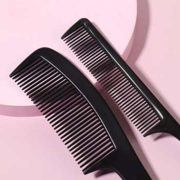 Набор расчесок 2пр (с ручкой с хвостиком) 21,5(±1)см черный пакет QF 3519180