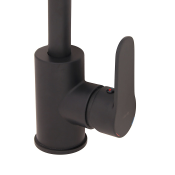 Смеситель для кухни Milardo Poli черный матовый, высокий излив POLBLL0M05 *1/16