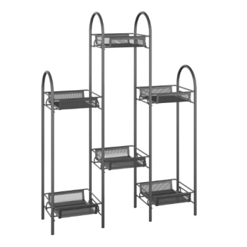 Этажерка для цвет.кашпо металл. "Лира 36" 6-и местн., ш.0,55м,в.0,75м,гл.0,17м Графит ПДЦЛ36 ГР *1