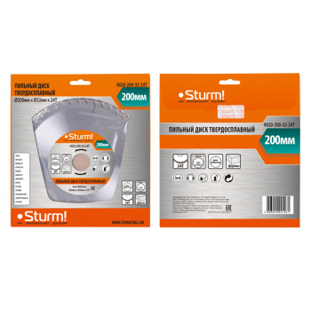 Диск пильный 200*32,0мм 24 зубьев по дереву (9020-200-32-24Т) Sturm *1/10/40