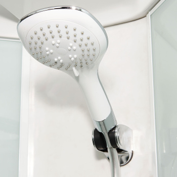 Кабина душевая120*80*218 Delight Slim 128L high под. высок. стекло матов,б/эл,ст.белые DOMANI-Spa