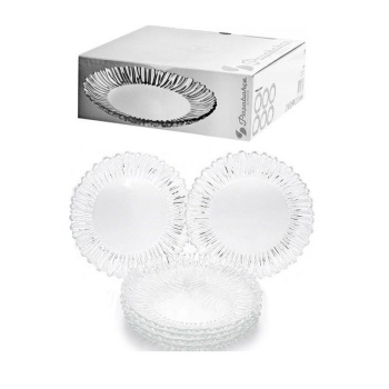 Набор тарелок стекло Pasabahce "Аврора" 6шт d20,5см 10512 *1/4