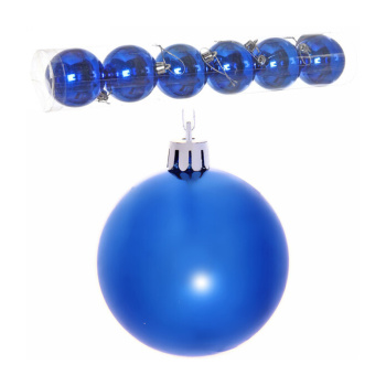 Набор новогодних шаров "Глянец", диаметр 4 см, 6 шт., синий
