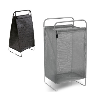Корзина для белья тканевая на металл. каркасе Складная 405х310х750мм цвета-"микс" HSC3 "Ника" *1/10