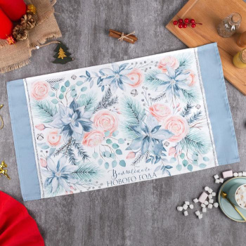 Полотенце саржа 40*73см Christmas flowers Этель *1