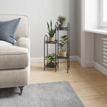 Этажерка для цвет.кашпо металл. "Лира 24" 4-х местн., ш.0,37м,в.0,75м,гл.0,17м Черный ПДЦЛ24Ч *1