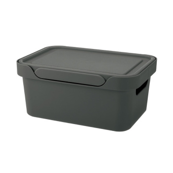 Контейнер д/хранения пластм. "Luxe" 4,6л 270х190х120мм Серый арт.433205411 ("Бытпласт")*1/12